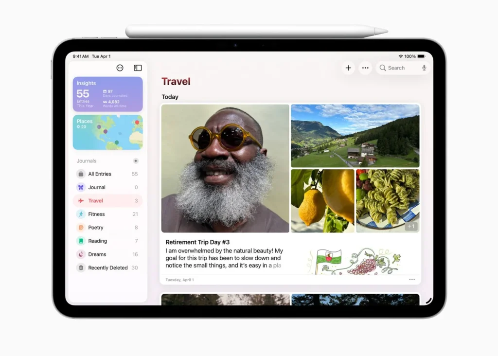 iPadOS 26 Journal App