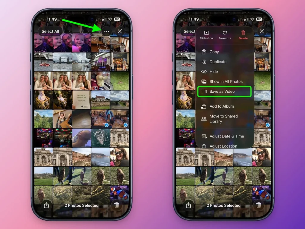 1turn live photos into videos